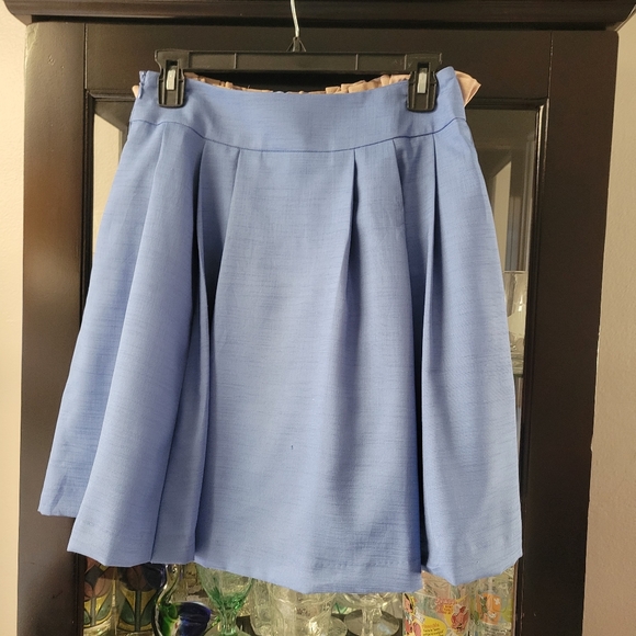 Women's Blue Pleated Skirt - Picture 2 of 3